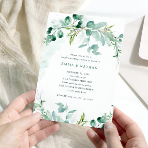 Elegant Greenery Couples Shower Invitation