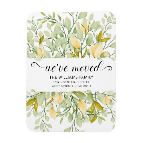 Elegant Greenery Creamy Watercolor Floral Moving Magnet
