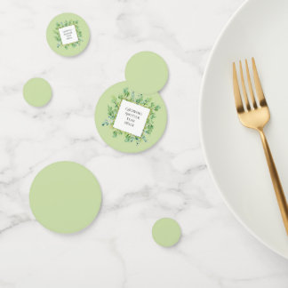 Elegant Greenery Custom Birthday Party Confetti