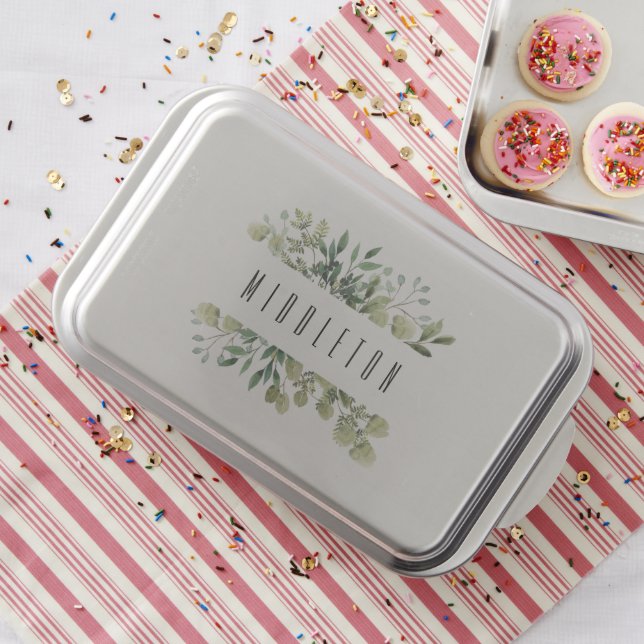 Elegant Greenery Design - Personalized  Cake Pan (In Situ)