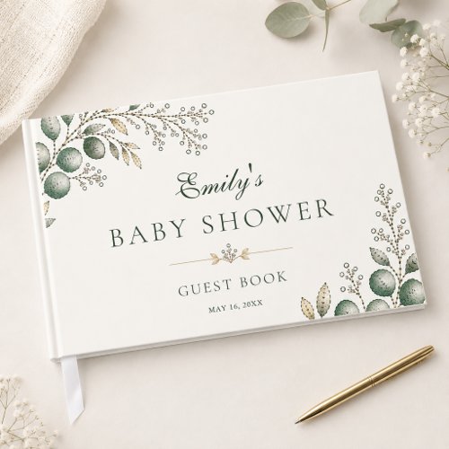 Elegant Greenery Eucalyptus Baby Shower Guest Book