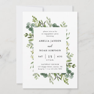 Elegant Greenery Eucalyptus Engagement Party Invitation