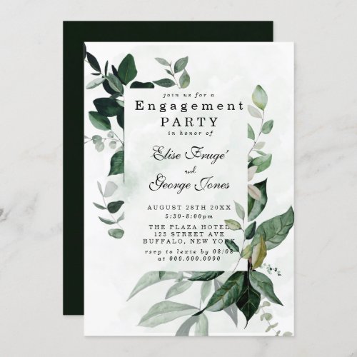 Elegant Greenery Eucalyptus Engagement Party Invitation