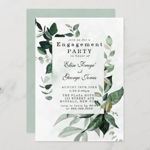 Elegant Greenery Eucalyptus Engagement Party Invitation