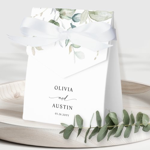 Elegant Greenery Eucalyptus Leaves Favor Boxes