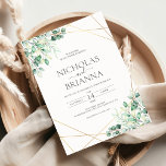 Elegant Greenery Eucalyptus Leaves Rustic Wedding Invitation<br><div class="desc">Elegant Greenery Eucalyptus Leaves Rustic Wedding Invitation. Monogram designed at the back.</div>