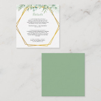 Elegant Greenery Eucalyptus Leaves Wedding Enclosure Card