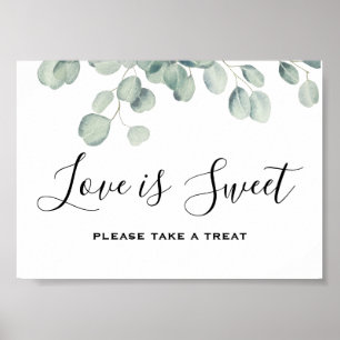 Elegant Greenery Eucalyptus Leaves Wedding Poster