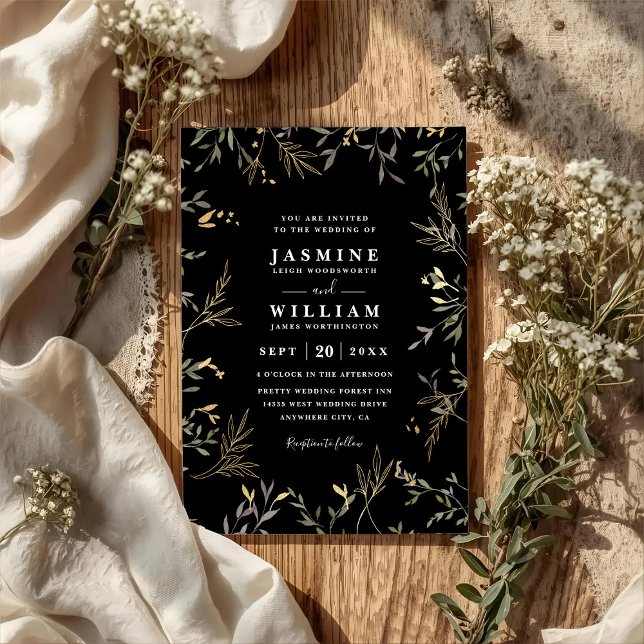 Elegant Greenery Eucalyptus Rustic QR Code Wedding Invitation (Creator Uploaded)