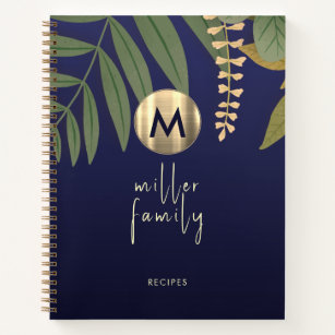 Elegant Greenery Family Recipe Book
