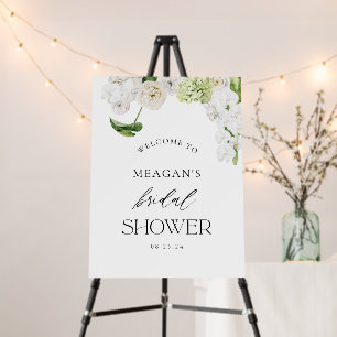 Elegant Greenery Floral Summer Bridal Shower Sign
