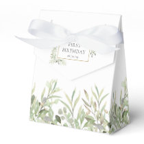 Elegant Greenery Foliage Birthday Favor Box