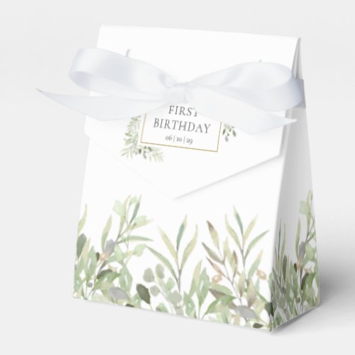 Elegant Greenery Foliage Birthday Favor Box