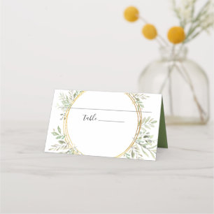 Elegant Greenery Frame Wedding Place Card