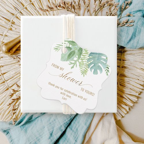 Elegant Greenery From My Shower to Yours Shower Favor Tags