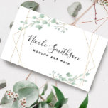 elegant greenery geometric frame business card