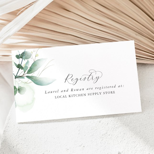 Elegant Greenery Gift Registry Enclosure Card (Creator Uploaded)