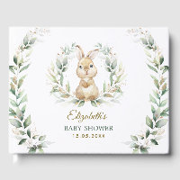 Elegant Greenery Gold Bunny Rabbit Baby Shower