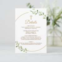 Elegant Greenery Gold Cross Wedding Details