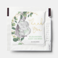 Elegant Greenery Gold Elephant Baby Shower Favors Hand Sanitizer Packet