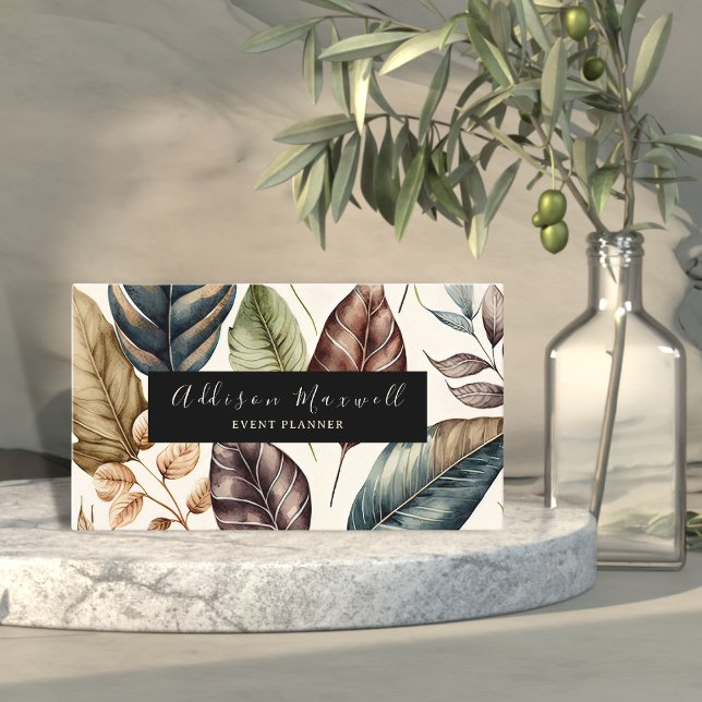 Elegant Greenery Gold Leaf Business Card (Creator Uploaded)