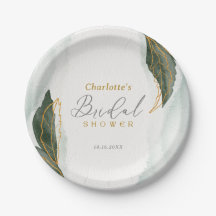 Elegant Greenery Gold Watercolor Bridal Shower