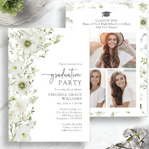 Elegant Greenery Graduation Party Invitation