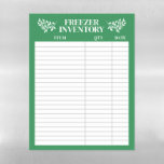Elegant Greenery Green Freezer Inventory Magnetic Dry Erase Sheet<br><div class="desc">Elegant green freezer inventory magnetic sheet for your fridge in dark blue and white with greenery and a clean minimalist design.</div>