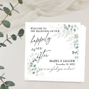 Elegant Greenery Happily Ever After Napkins