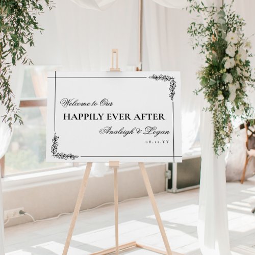 Elegant Greenery Happily Ever After Welcome Foam Board
