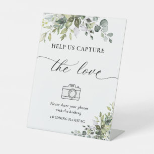 Elegant Greenery Help Us Capture The Love Sign
