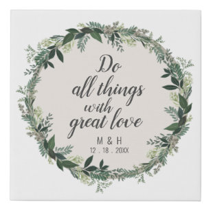 Elegant Greenery Home Do All Things Cameo Faux Canvas Print