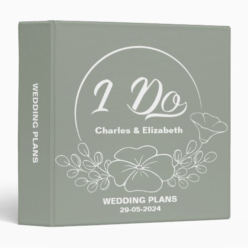 elegant greenery i do  wedding album plans 3 ring binder