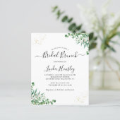 Elegant Greenery Leaves Bridal Brunch invitation (Standing Front)