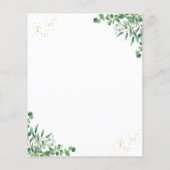 Elegant Greenery Leaves Bridal Brunch invitation (Back)