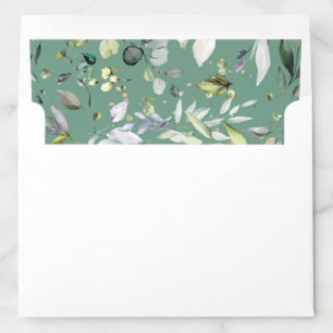 Elegant Greenery Leaves Gold A8 Envelope Liner