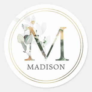 Monogram Letter M with Romantic Vintage Flowers Sticker for Sale by Trish  Dish