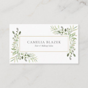 Elegant Greenery Leaves Professional Business Card