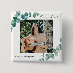 Elegant Greenery Memorial Button