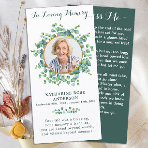 Elegant Greenery Memorial Photo Funeral Prayer