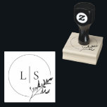 Elegant Greenery Monogram Wedding Rubber Stamp<br><div class="desc">Elegant Greenery Monogram Wedding rubber stamp</div>