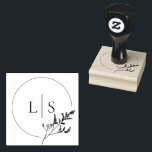 Elegant Greenery Monogram Wedding Rubber Stamp<br><div class="desc">Elegant Greenery Monogram Wedding rubber stamp</div>