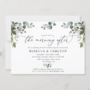 Elegant Greenery Morning After Wedding Brunch Invitation