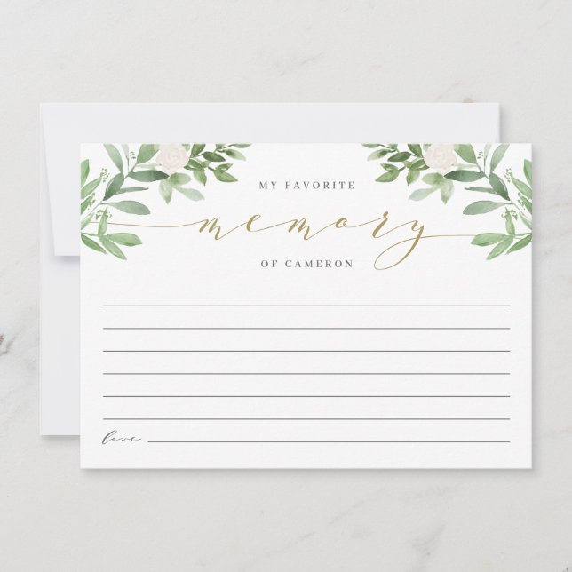 Elegant Greenery My Favorite Memory of The Bride (Front)