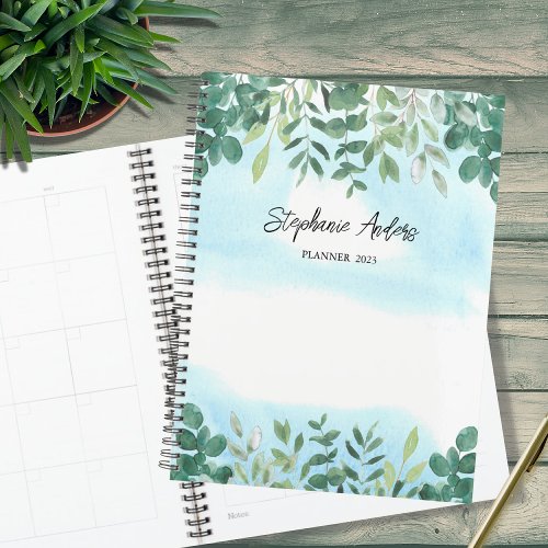 Elegant Greenery Name 2023 Planner