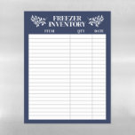 Elegant Greenery Navy Blue Freezer Inventory Magnetic Dry Erase Sheet<br><div class="desc">Elegant navy blue freezer inventory magnetic sheet for your fridge in dark blue and white with greenery and a clean minimalist design.</div>