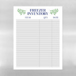 Elegant Greenery Navy Text Freezer Inventory Magnetic Dry Erase Sheet<br><div class="desc">Elegant freezer inventory magnetic sheet for your fridge in white with gray text fields and green greenery. Keep track of the contents of your freezer with this practical magnetic freezer inventory sheet with deep blue fonts and lush green branches.</div>