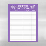 Elegant Greenery Purple Freezer Inventory Magnetic Dry Erase Sheet<br><div class="desc">Elegant purple freezer inventory magnetic sheet for your fridge in purple and white with greenery and a clean minimalist design.</div>