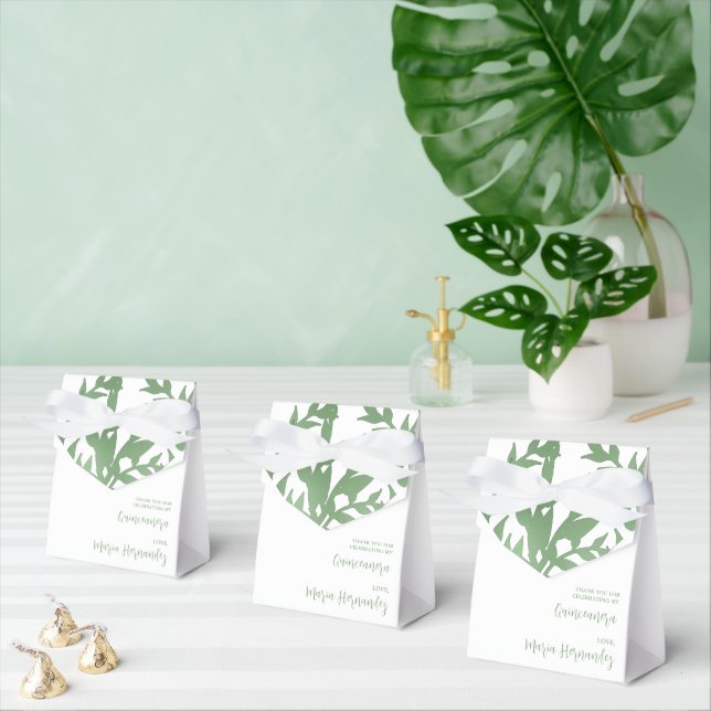 Elegant Greenery Quinceañera Favor Boxes (Multiple)