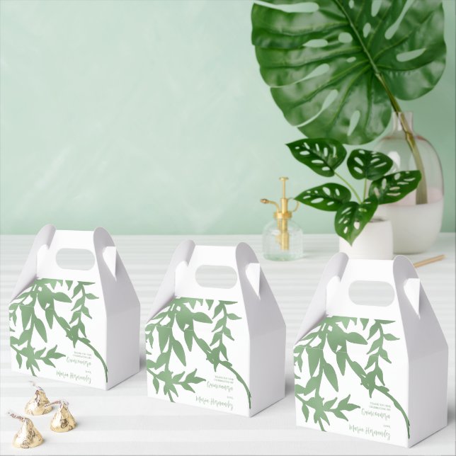 Elegant Greenery Quinceañera Favor Boxes (Multiple)